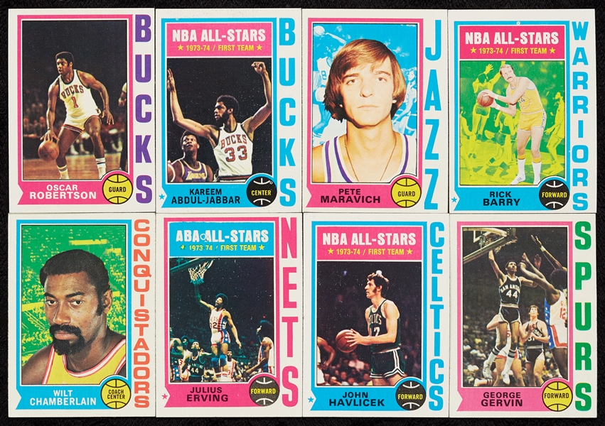 1974 Topps Basketball High-Grade Near-Complete Set (263/264)