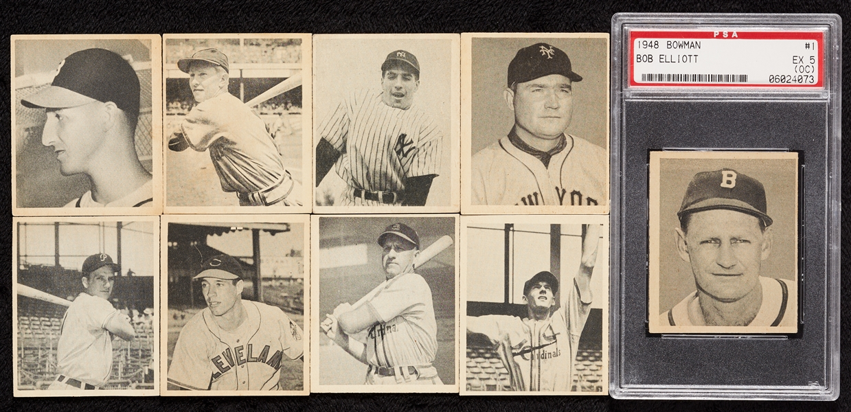 1948 Bowman Baseball High-Grade Hall of Famers Group (11)