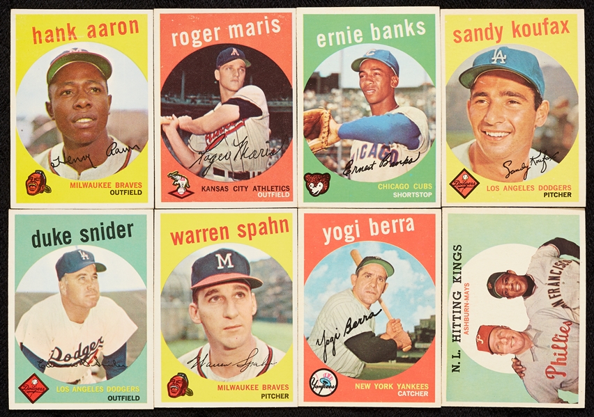 1959 Topps Baseball Near Set, Mantle PSA 3.5, Mantle All-Star PSA 5 (569/572)