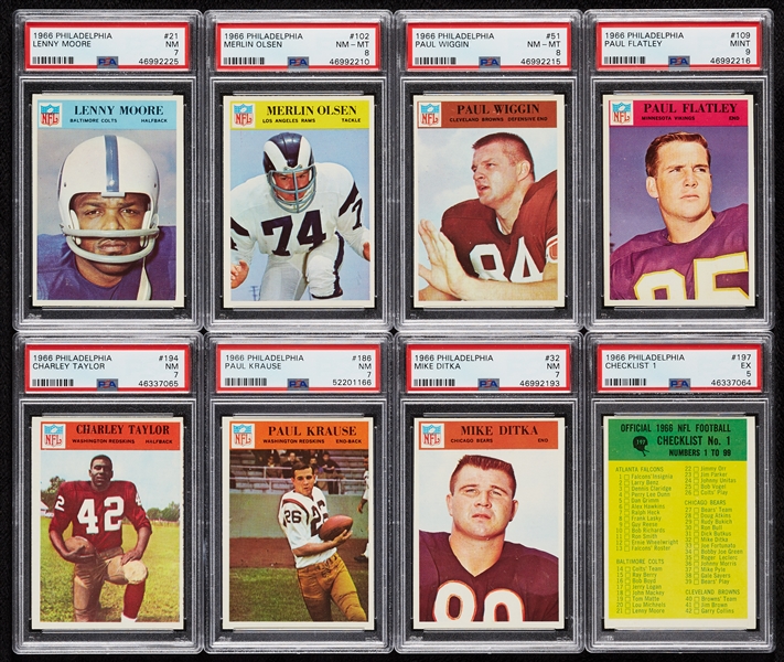 1966 Philadelphia Gum Football Massive High-Grade Partial Set, 37 Slabs (393)