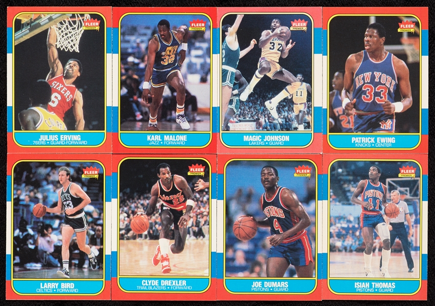 1986 Fleer Basketball High-Grade Near Set, With Three Stickers (116/132)