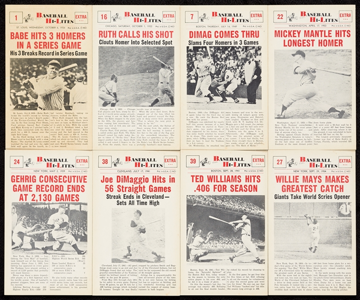 1960 Nu-Card Baseball Hi-Lites High-Grade Complete Set (72)