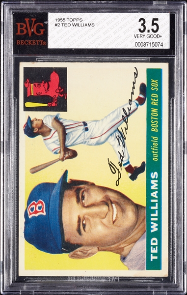 1955 Topps Ted Williams No. 2 BVG 3.5