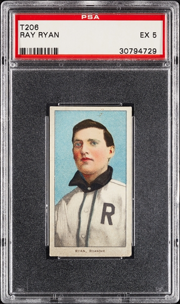 1909-11 T206 Ray Ryan (Old Mill Back) PSA 5