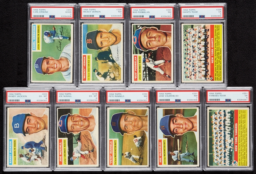 1956 Topps PSA-Graded Group with Yankees Team (9)