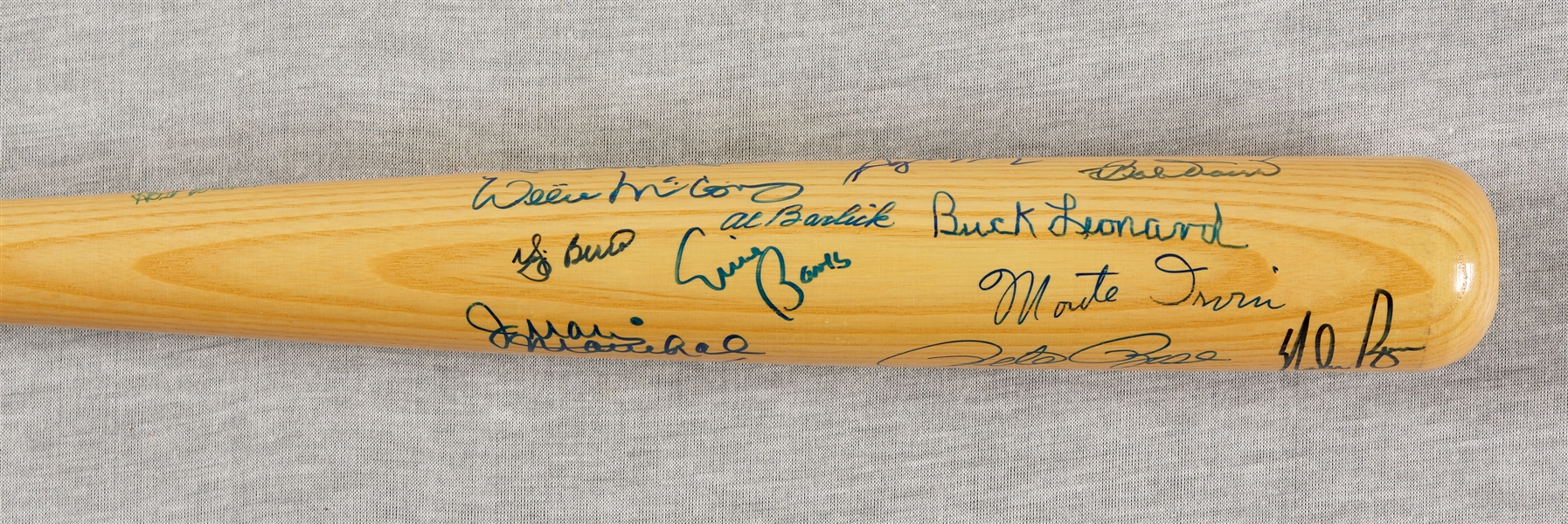 HOFer Multi-Signed Cooperstown Bat with Mays, Ryan, Berra (26) (JSA)