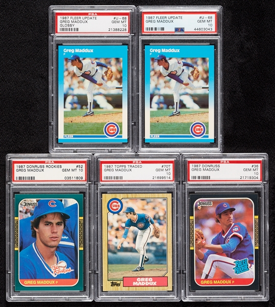 Greg Maddux PSA 10 Graded RC Group with Fleer Glossy (5)