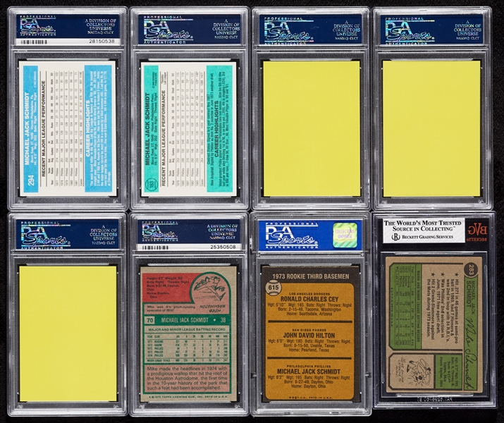 Mike Schmidt PSA-Graded Group with 1973 Topps RC PSA 7 (8)