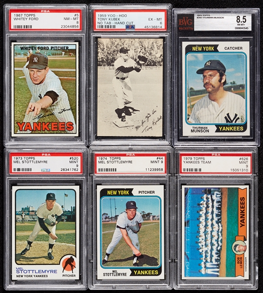 1953-80 High-Grade Topps and Bowman Yankees Group, 26 Slabs, Inc. 1953 Topps Ford and 1958 Topps Mantle All-Star PSA 8’s (65)