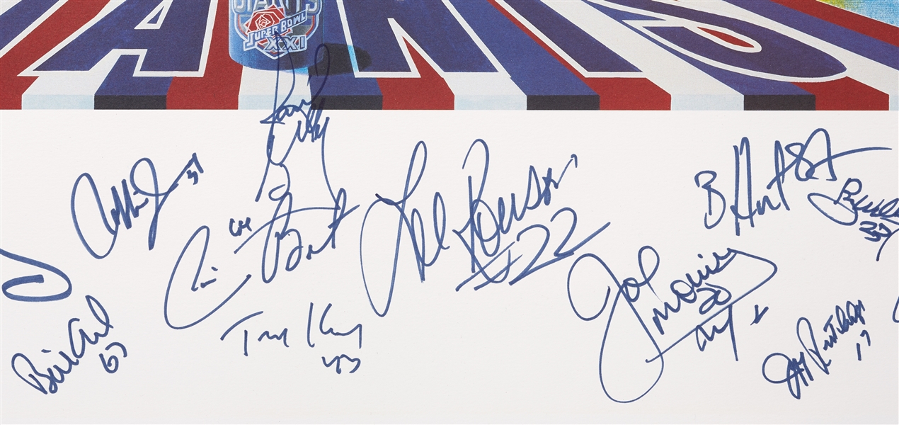 1986 New York Giants Super Bowl XXI Champions Team-Signed Lithograph (BAS)