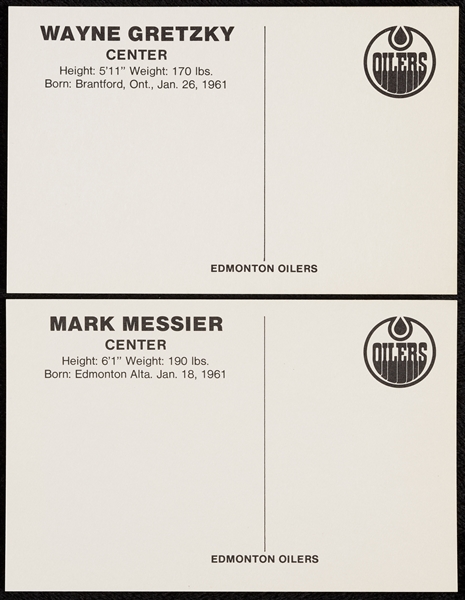 1979-80 Edmonton Oilers Postcards Complete Set with Wayne Gretzky RC (24)