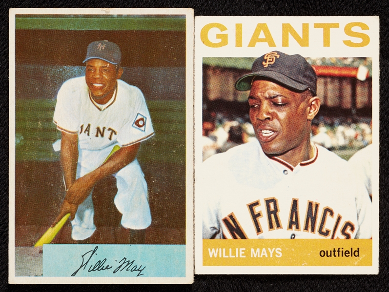 1954 Bowman and 1964 Topps Willie Mays Group (2)