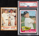 1962 and 1965 Topps Mickey Mantle Group (2)