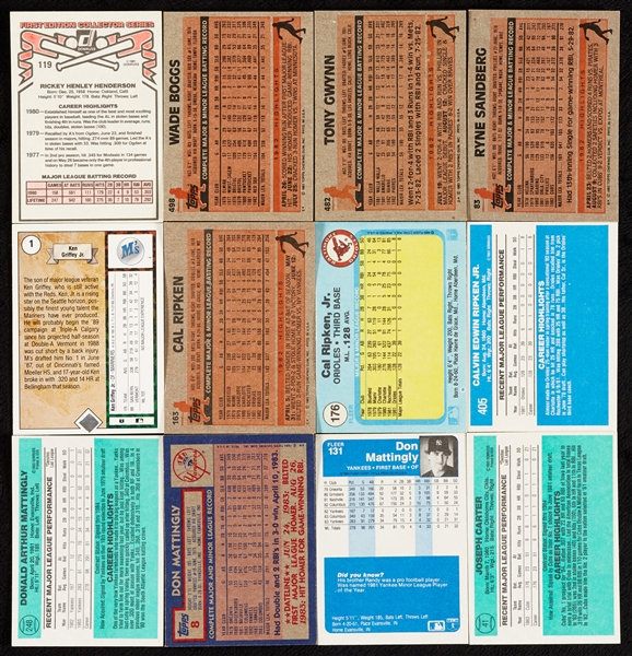 1981-89 Topps, Fleer, Donruss and Upper Deck Baseball Sets (11)