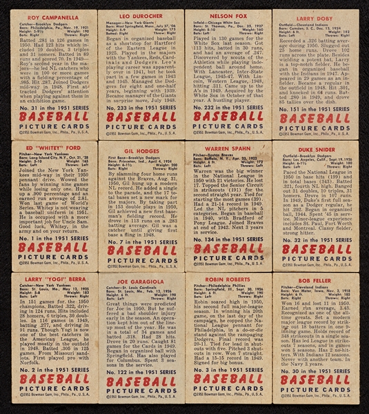 1951 Bowman Baseball Group, 15 Hall of Famers (157)