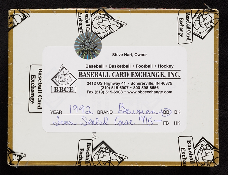 1992 Bowman Baseball Wax Box (36) (BBCE) (FASC)