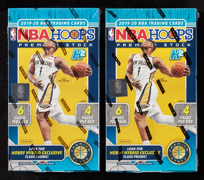 2019-20 NBA Hoops Basketball Premium Stock Hobby Boxes Pair (2)