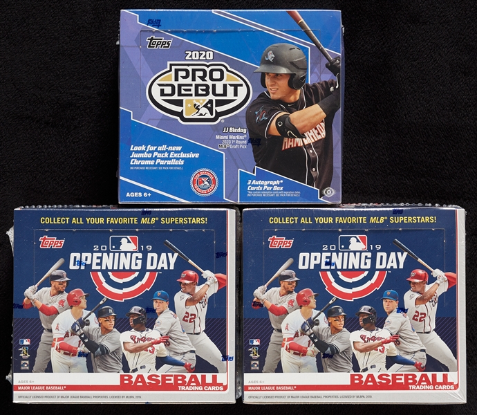 2019-2020 Topps Opening Day & Pro Debut Boxes Group (3)
