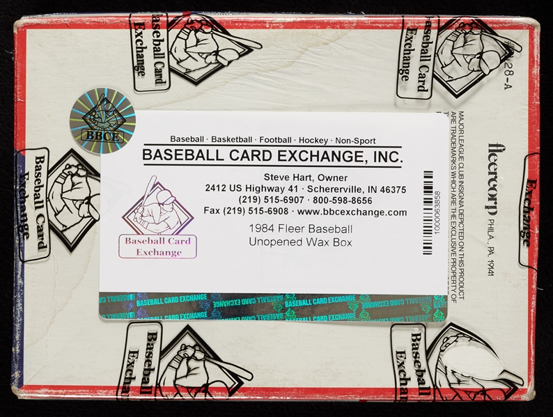 1984 Fleer Baseball Wax Box (36) (BBCE)
