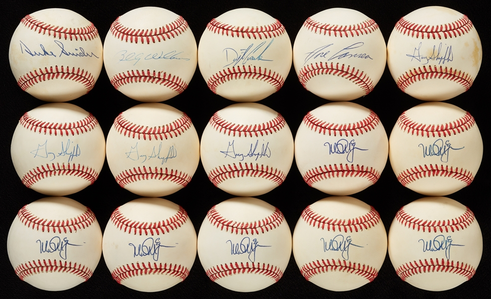 Single-Signed Baseballs Group with (7) McGwire, Snider (15)