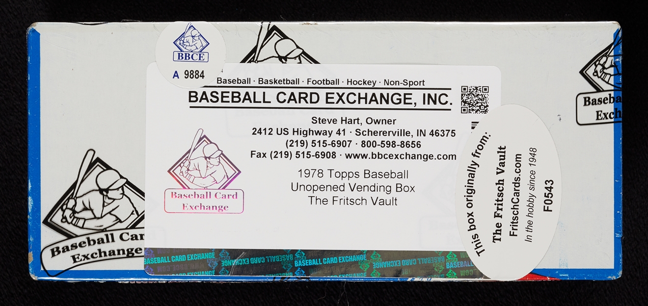 1978 Topps Baseball Vending Box (500) (Fritsch/BBCE)