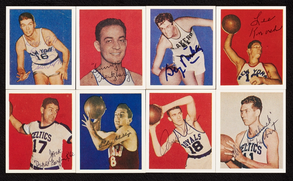 Signed 1948 Bowman Basketball Reprint Group with George Mikan (24)