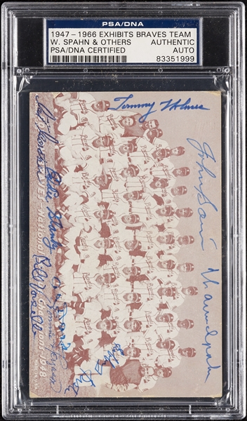 Multi-Signed 1947-66 Exhibits Braves Team with Spahn, Sain (PSA/DNA)