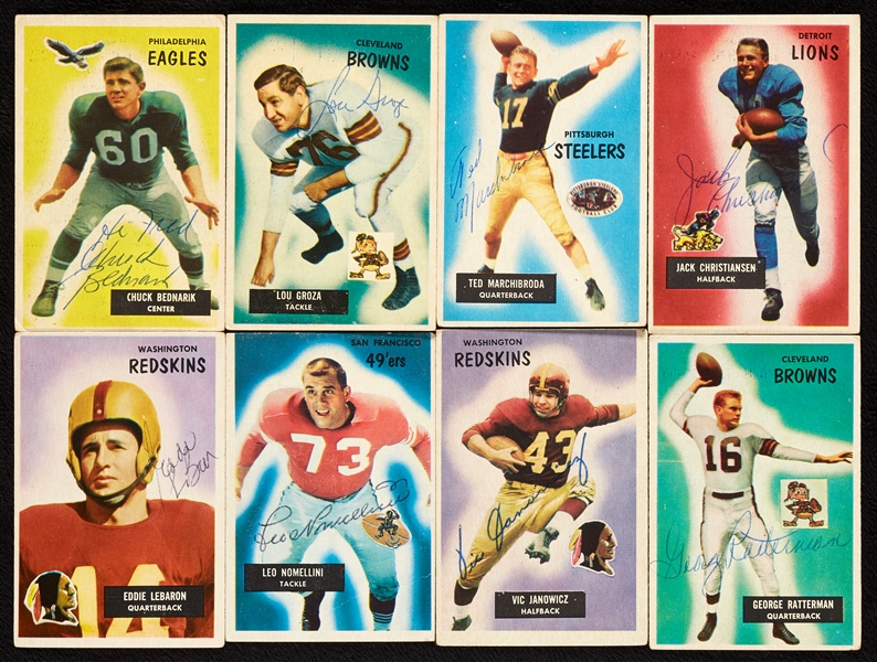 Signed 1955 Bowman Football Group (30)