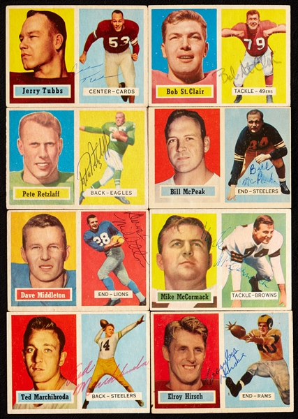 Signed 1957 Topps Football Group (17)