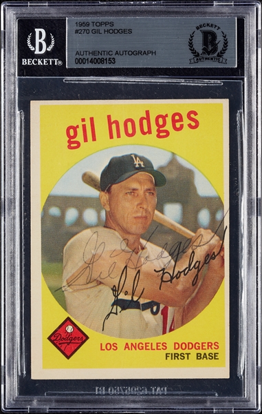 Gil Hodges Signed 1959 Topps No. 270 (BAS)