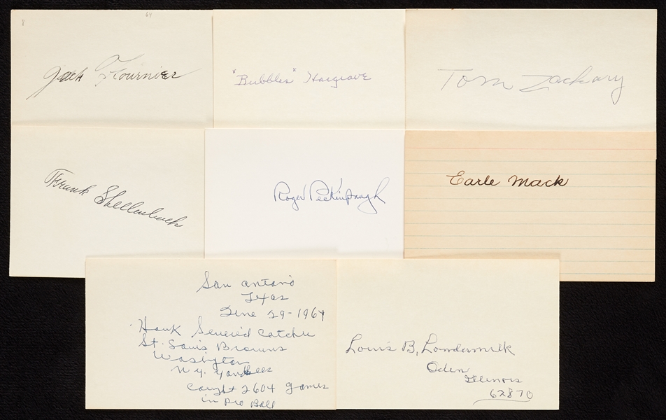 1910-1919 Baseball Signed Index Cards (300+)