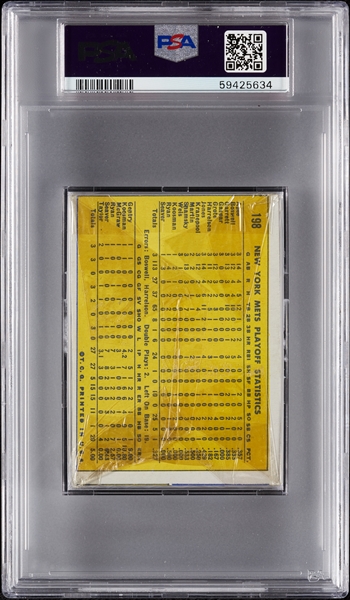 1970 Topps Baseball 2nd Series Cello Pack - Billy Williams Top/Mets Celebrate Back (Graded PSA 8) 