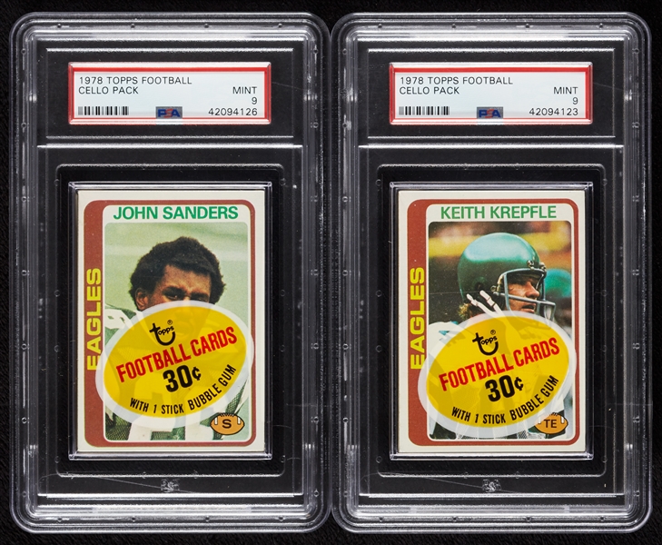 1978 Topps Football Cello Pack - Eagles Top Pair (2) (Graded PSA 9)