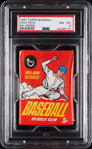 1967 Topps Baseball 6th Series Wax Pack (Graded PSA 8)
