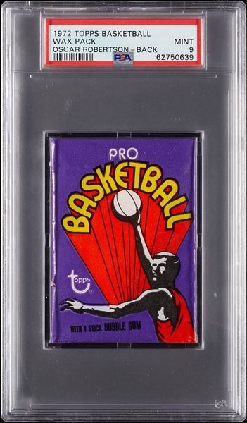 1972 Topps Basketball Wax Pack - Oscar Robertson Back (Graded PSA 9)