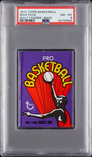 1972 Topps Basketball Wax Pack - Walt Frazier Back (Graded PSA 8)