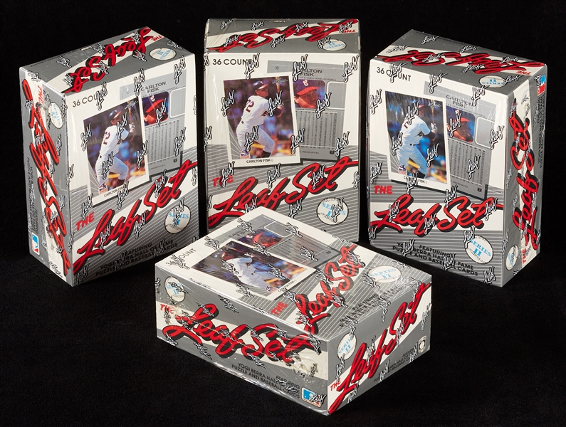 1990 Leaf Series 2 Baseball Wax Boxes Group (4) 