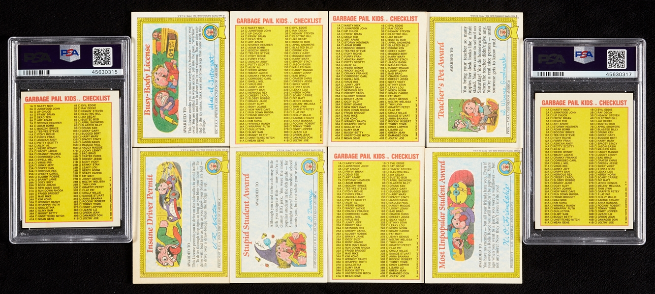 1985 Topps Garbage Pail Kids First Series Group, 2 PSA Slabs (70)
