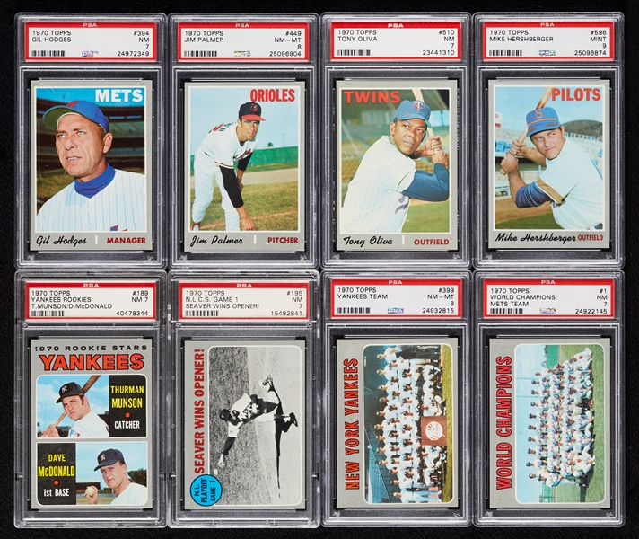 1970 Topps PSA-Graded Group with Thurman Munson RC PSA 7 (21)