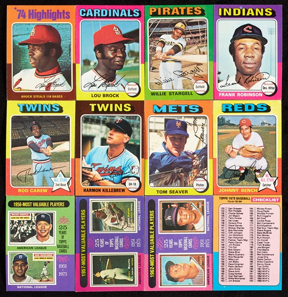 Massive High-Grade 1975 Topps Baseball Group, Partial Set, 35 HOFers (1,150)