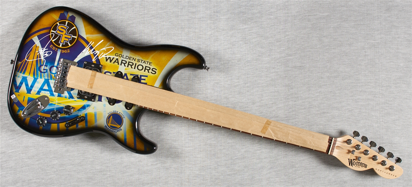 Stephen Curry & Klay Thompson Signed Warriors Guitar (Fanatics)