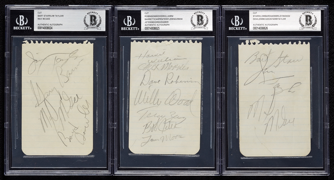 Vince Lombardi & Others Signed Sheets (3) (BAS)