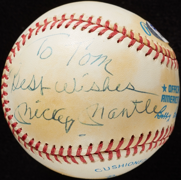 Mickey Mantle & Whitey Ford Signed OAL Baseball (PSA/DNA)