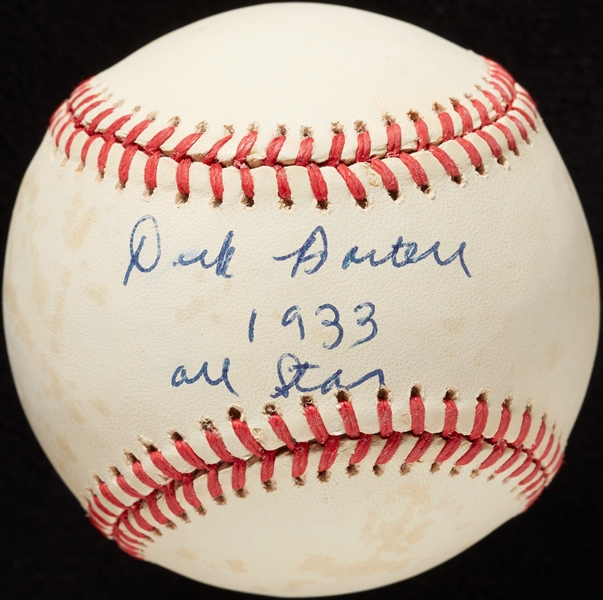 Dick Bartell Single-Signed ONL Baseball Inscribed 1933 All-Star (BAS)