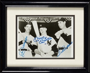 Mickey Mantle, Joe DiMaggio & Ted Williams Signed 8x10 Photo (BAS)