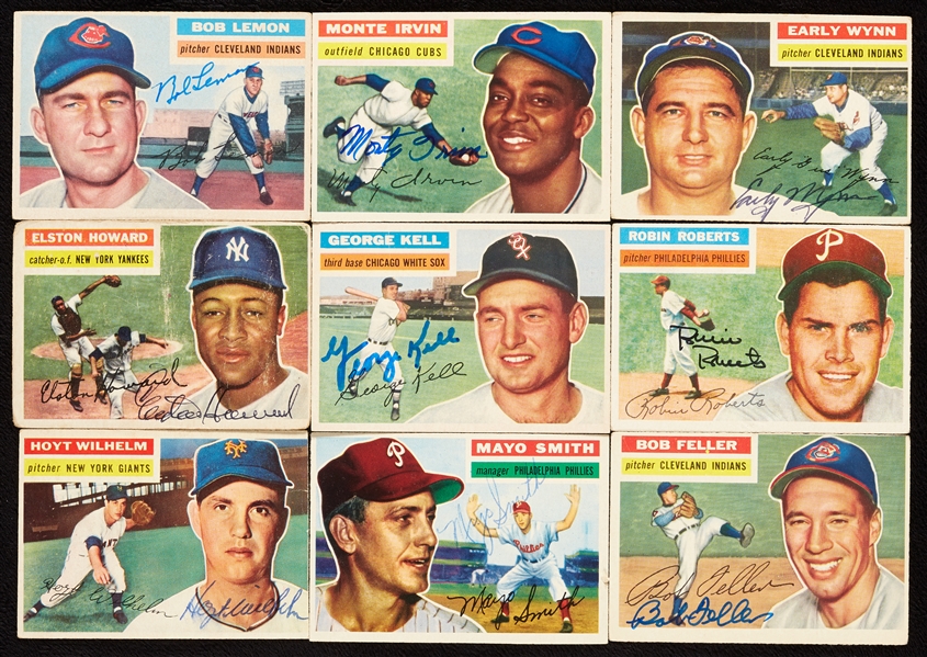 Signed 1956 Topps Baseball Near Set (298)