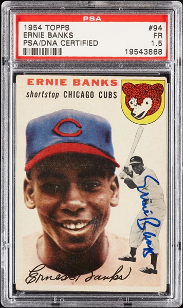 Ernie Banks Signed 1954 Topps RC No. 94 PSA 1.5 (PSA/DNA)