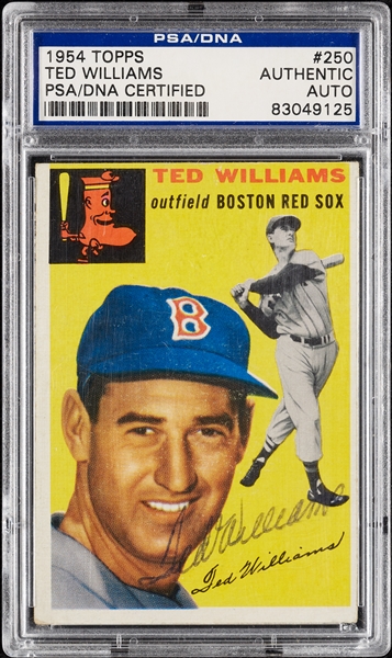 Ted Williams Signed 1954 Topps No. 250 (PSA/DNA)
