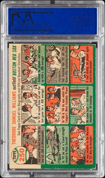 Ted Williams Signed 1954 Topps No. 250 (PSA/DNA)