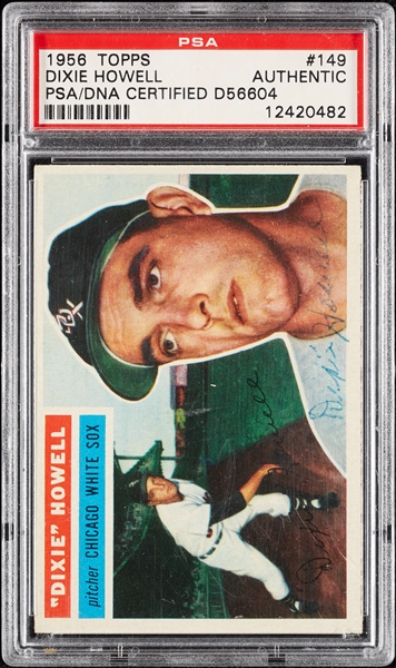 Dixie Howell Signed 1956 Topps No. 149 (PSA/DNA)